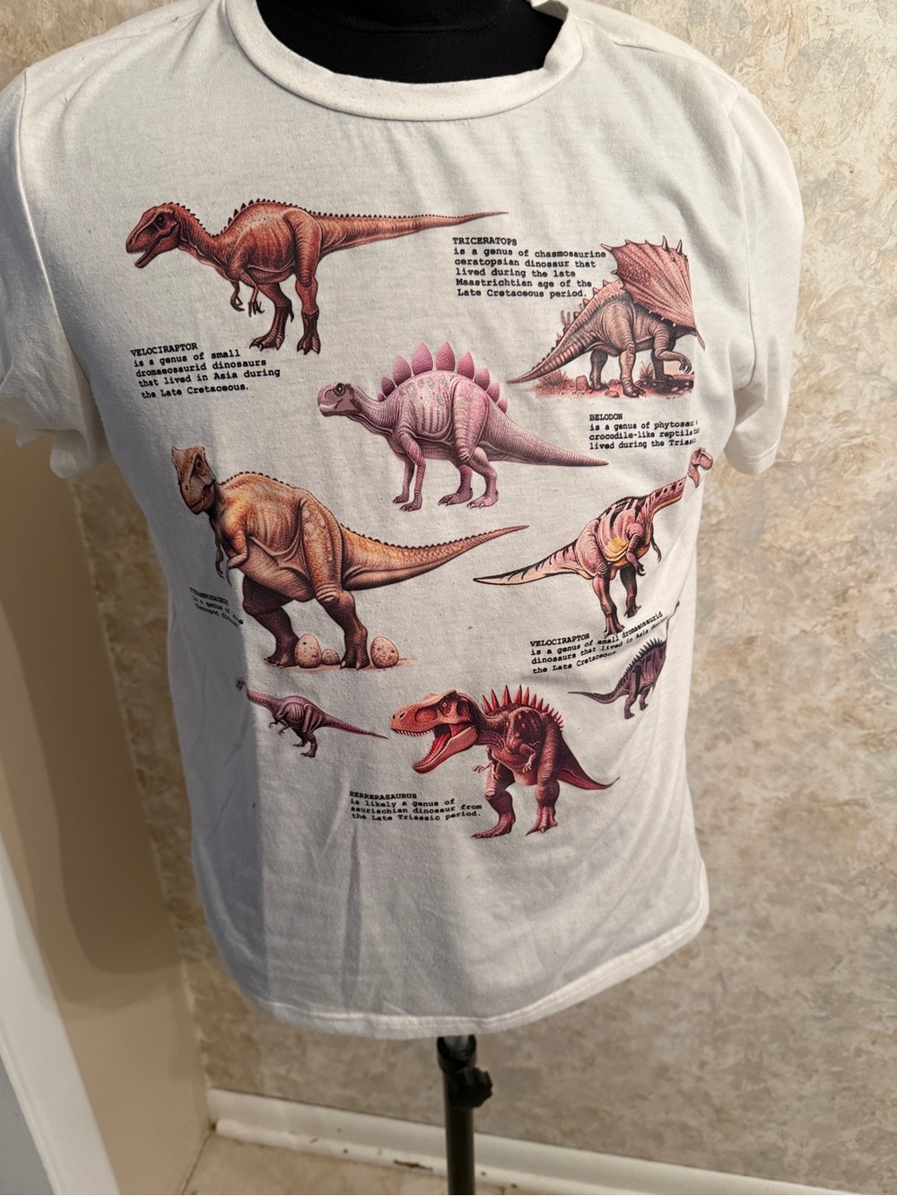 White Dinosaur womenâs Graphic Tee